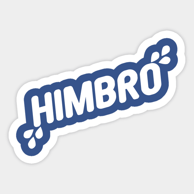 Himbro sweat, White on blue Sticker by Pawgyle